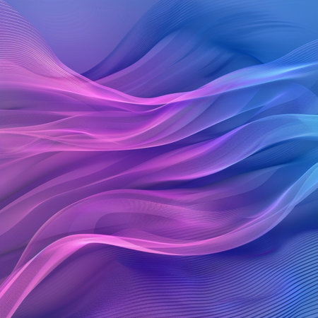 abstract wavy background with smooth lines in blue and purple colorsの素材