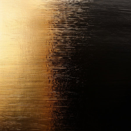 golden metal texture background with some reflected light and shadow on itの素材