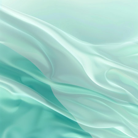 Smooth elegant green silk or satin texture can use as backgroundの素材