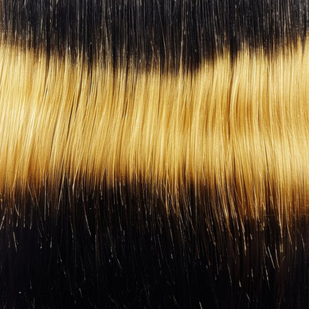 gold hair texture abstract fashion style background. closeup of hair textureの素材