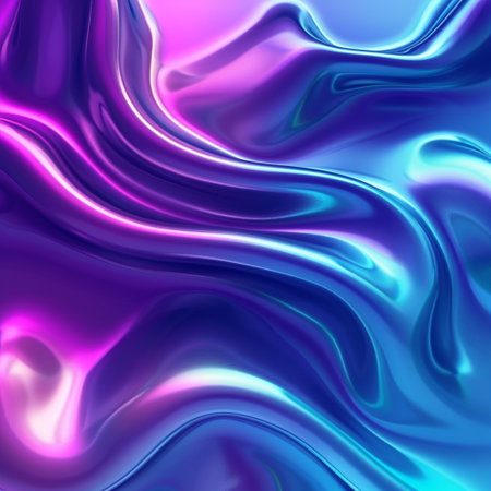 abstract background of blue and purple silk or satin with some smooth folds in itの素材