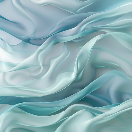 Abstract blue background with wavy folds. 3d rendering, 3d illustration.の素材