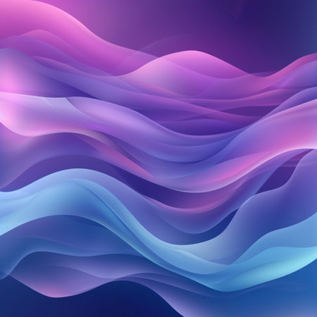 Abstract background with blue and purple wavy lines. Vector illustration.の素材