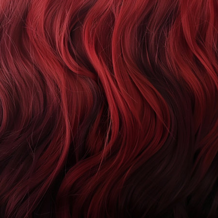 Wavy red hair as a background. Close-up image.の素材