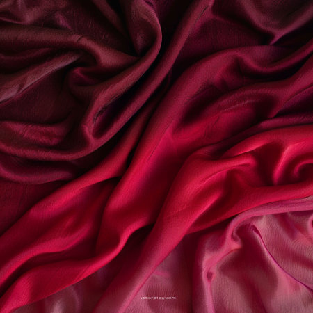 Red satin fabric texture background with copy space for text or imageの素材