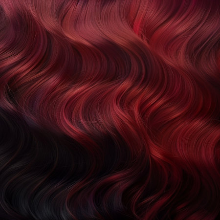 Curly hair texture abstract background. Closeup of wavy hair.の素材