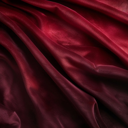 Smooth elegant red silk or satin luxury cloth texture can use as abstract background.の素材