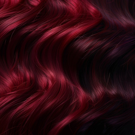 Curly red hair texture abstract background. Close-up shot.の素材