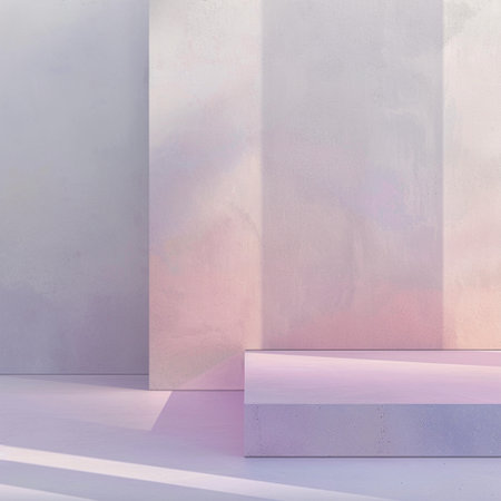 Minimalist abstract background, primitive geometrical figures, pastel colors, 3D renderの素材