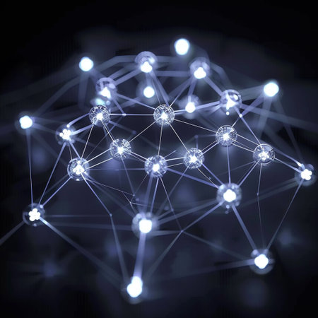 Connected dots and lines as network concept. 3D Renderingの素材