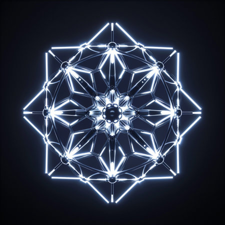 Abstract 3d rendering of crystal lattice structure. Futuristic background.の素材