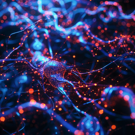 3d illustration of neurons in the brain, nervous system, computer generated imagesの素材