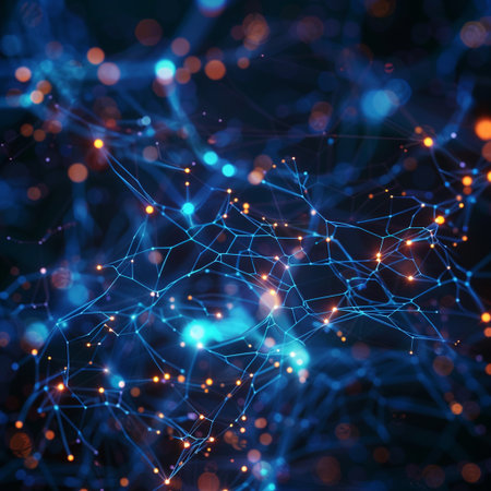 3d rendering of abstract technology background. Network connection structure. Digital data visualization.の素材