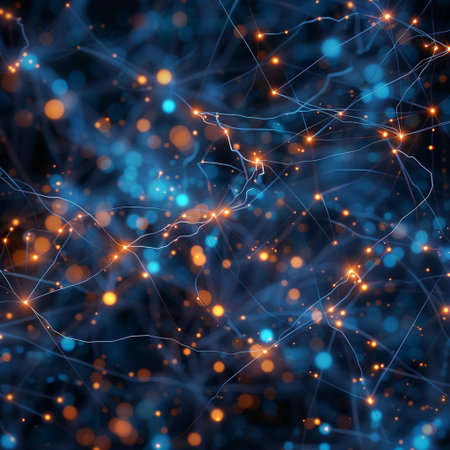 Abstract blue background with glowing lines and bokeh. 3d renderingの素材