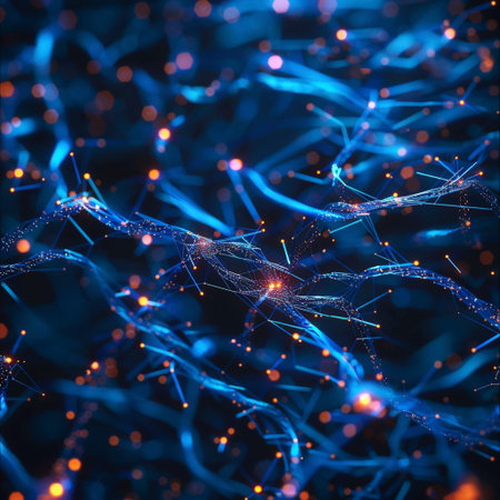 3D illustration of neurons in the form of DNA. Abstract backgroundの素材