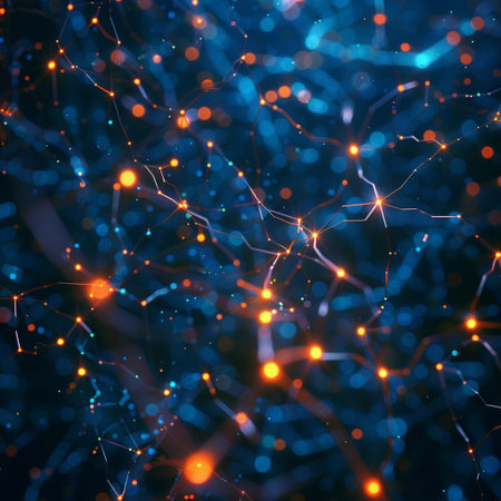 Neuron cell, 3D illustration showing neurons activity in brain and nervous systemの素材