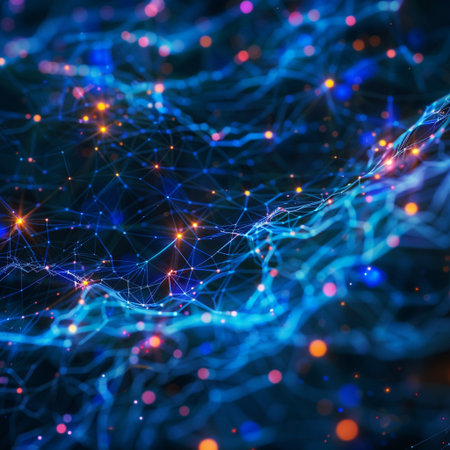 Neuron cells, 3D render. Neuron cell close-up.の素材