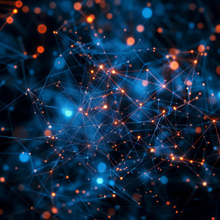 Abstract technology background. Network connection structure. 3d render illustration.の素材