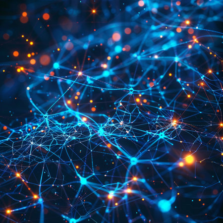 Abstract network connection structure. 3d render. Futuristic technology background.の素材