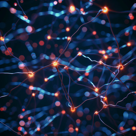 Neural network. Social network. Futuristic connection structure. 3d renderingの素材