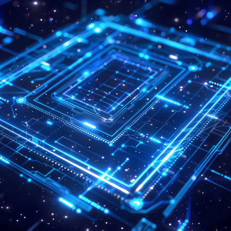 Circuit board. Technology background. 3d rendering, 3d illustration.の素材