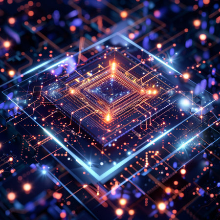 Circuit board background. 3d rendering, 3d illustration.の素材