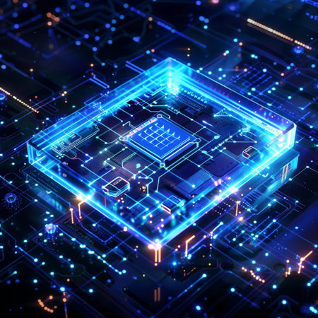 Circuit board background. 3d rendering, 3d illustration.の素材