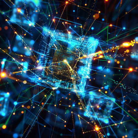 Abstract technological background, 3d rendering, computer digital image. Computer digital drawing.の素材