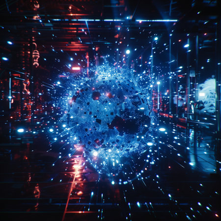 3D rendering of abstract technology concept. Communication and data exchange.の素材