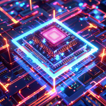 Circuit board. Technology background. 3d rendering abctractの素材