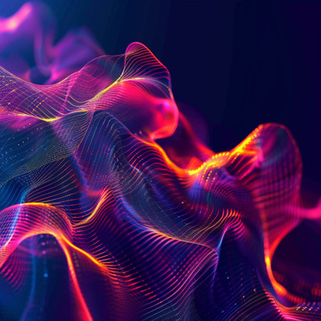 3d vector abstract background with particles. Futuristic technology style.の素材