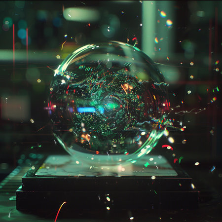 crystal ball on the background of the night city. bokehの素材