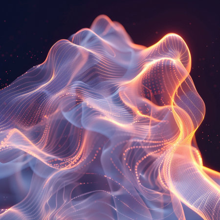 Abstract background with dynamic waves. 3d rendering, 3d illustration.の素材
