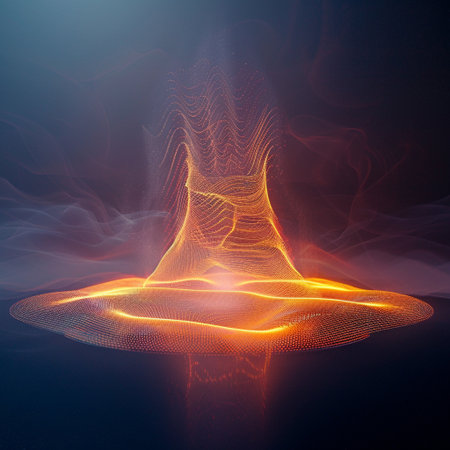 Abstract background of flowing particles. 3d rendering, 3d illustration.の素材