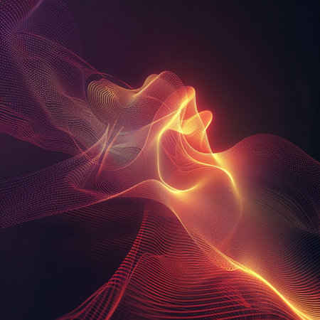 abstract background with glowing particles. 3d rendering, 3d illustration.の素材