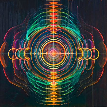 Abstract colorful background. Digital fractal art. 3D rendering.の素材