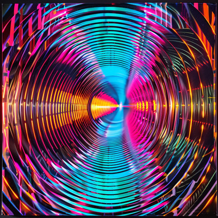 abstract background with blue and red neon lines. 3d renderingの素材