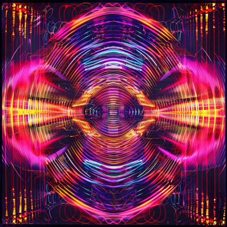 Neon abstract background. Futuristic technology style. Vector illustration.の素材