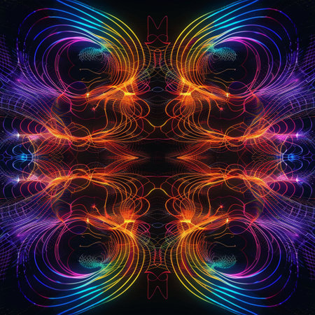 Neon abstract background. Psychedelic design. Vector illustration.の素材