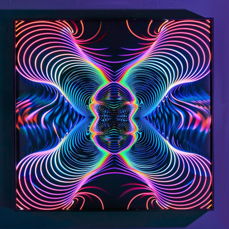 Neon abstract background. 3d rendering, 3d illustration.の素材