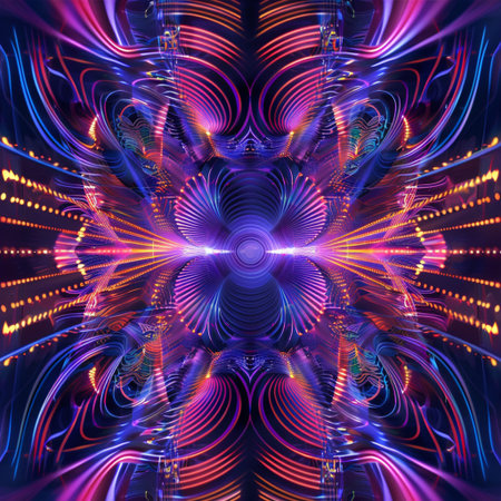 Abstract fractal. Fractal art background for creative design. Decoration for wallpaper, desktop, poster, cover booklet. Print for clothes, t-shirt. Creative illustration for designの素材