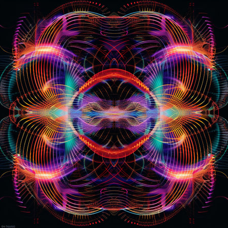 Abstract fractal computer generated composition with various geometrical shapes and linesの素材