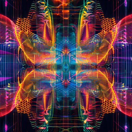 Abstract fractal. Computer generated graphics. Colorful textured backgroundの素材