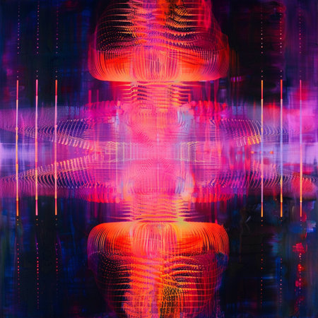 Abstract colorful background. Computer generated illustration. 3D rendering. Neon lightの素材