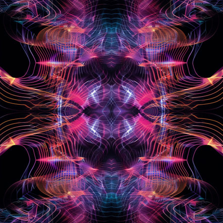 Abstract colorful background. Psychedelic fractal texture. Digital art. 3D rendering.の素材