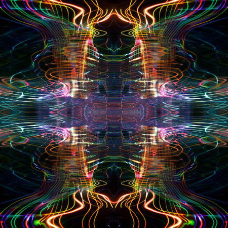 abstract background with multicolored lights, computer generated illustration, fractalの素材