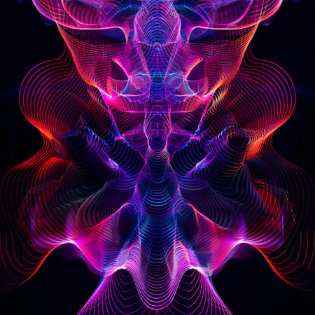 Abstract fractal. Fractal art background for creative design. Decoration for wallpaper, desktop, poster, cover booklet. Print for clothes, t-shirt. Creative illustration for designの素材