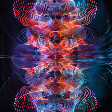 abstract background of colored lines and curves in the form of a skullの素材