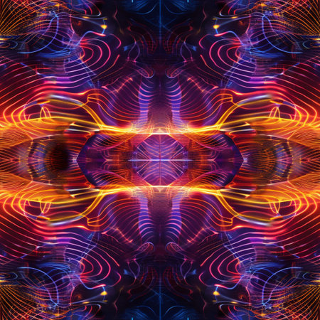 Abstract fractal computer generated composition with various geometrical shapes and linesの素材