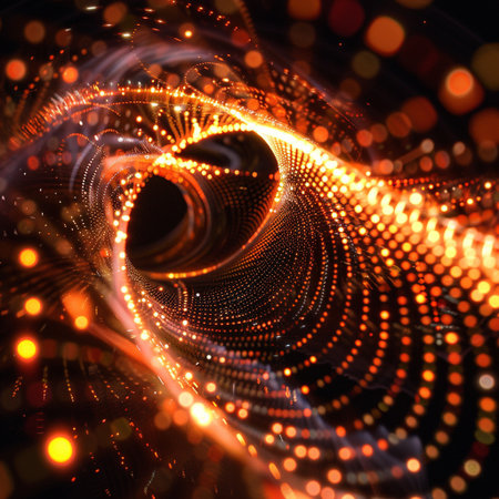 3D rendering of abstract fractal background with beautiful bokehの素材